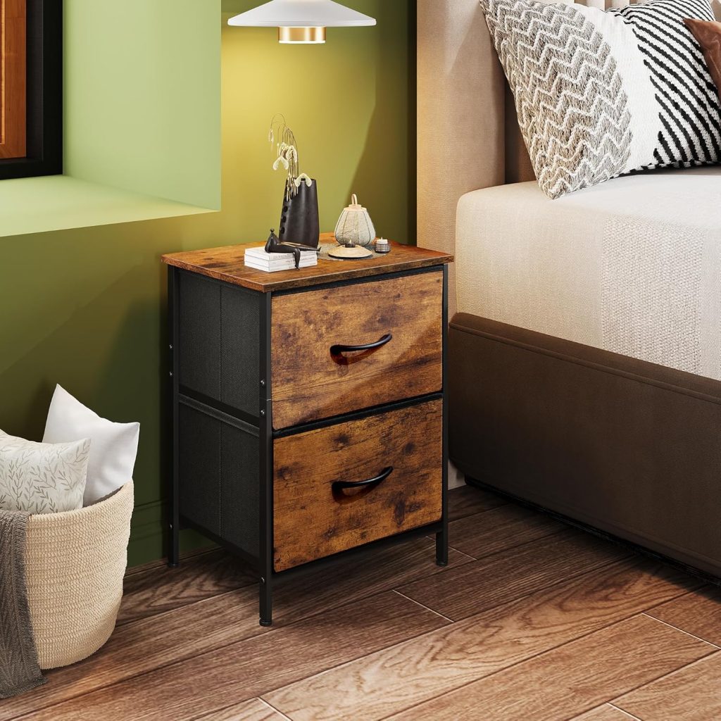 WLIVE Nightstand, Small 2 Drawer Dresser review