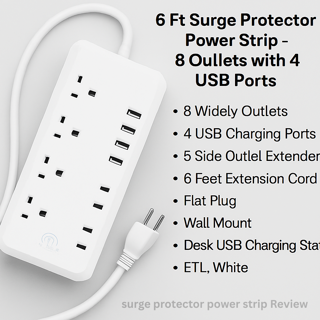 You are currently viewing surge protector power strip Review | 8 Outlets & 4 USB Ports 
